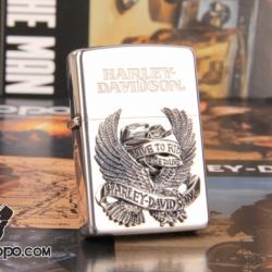 Zippo Chính Hãng Phiên Bản Harley Davidson Chim Ưng Live To Ride Màu Bạc - Mã SP: ZPC1017