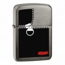 Zippo Chính Hãng Phủ Đen Bóng In Hình Khóa Kéo Bản 1941 - Mã SP: ZPC1263