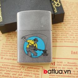 zippo cổ mỹ chính hãng mẫu bạc xước sản xuất năm 1989 - Mã SP: BL03119