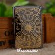 Zippo Màu Đen Bóng Khắc Hoa VĂn Trống Đồng Mạ Vàng