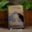 Zippo Màu Đen Bóng KHắc Logo Marlboro Mạ Vàng