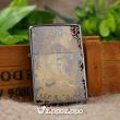 Zippo Màu Đen Bóng Khắc Phật Mạ Vàng